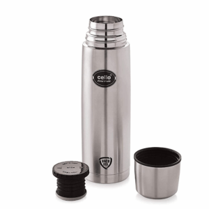 Cello Easy Style Stainless Steel Double Walled Flask with Thermal Jacket, Hot and Cold, 750ml, 1 Unit, Silver