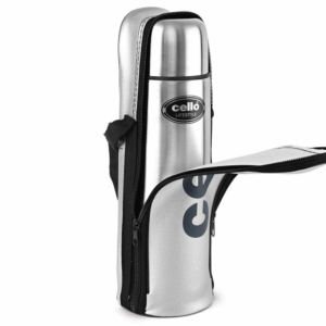 Cello Lifestyle Vacuum Insulated Flask with Thermal Jacket 750 ml | Hot and Cold Water Bottle with Push-down Lid | Double Walled Stainless Steel Bottle for Travel, Home, Office, School | Steel Thermos
