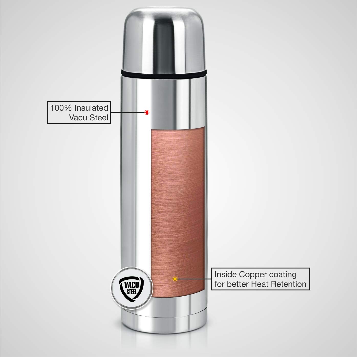 Cello Lifestyle Vacuum Insulated Flask with Thermal Jacket 750 ml 4