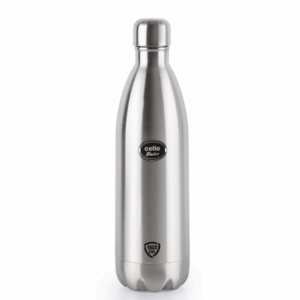 Cello Swift Thermosteel Water Bottle 1000ml, Silver | Double Walled Vacuum Insulated Flask Bottle | Keeps Drinks Hot or Cold for 24 Hours |Easy To Carry | Ideal For Water, Tea, Coffee & Cold Beverages