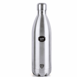 Cello Swift Thermosteel Water Bottle 750ml, Silver | Double Walled Vacuum Insulated Flask Bottle |Keeps Drinks Hot or Cold for 24 Hours | Easy to Carry| Ideal for Water, Tea, Coffee & Cold Beverages