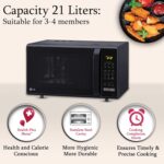 LG 21 L Convection Microwave Oven with Glass Door, 151 Auto Cook Menu, Quartz Heater, Health Plus Menu, Glossy Black MC2146BG