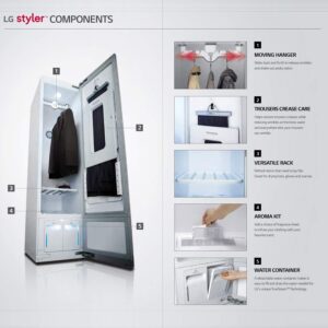 LG Smart Wi-Fi TrueSteam Clothing Care Styler - Refresh, Sanitize & Wrinkle Free Clothes (S3RFALBPEIL)