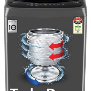 LG Smart Choice, 7 Kg, 5 Star, Smart Inverter Technology Fully Automatic Top Load Washing Machine (T70VBMB1Z, Auto Prewash, Turbodrum, Stainless Steel drum, LED Display, Smart Diagnosis Middle Black)