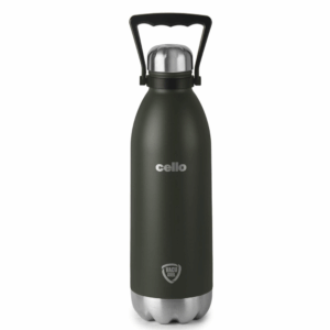 Cello Swift Thermosteel Water Bottle, 1500ml, Green | 24 Hours Hot & Cold | Scratch Resistant (DTP Coating) | Rust & Leak Proof | Ideal for Office, Gym, Home, Kitchen, Hiking, Trekking, Travel Bottle