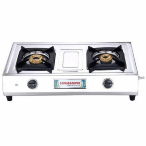 Sowbaghya Stainless Steel Gas Stove 2 Burner SSGS01