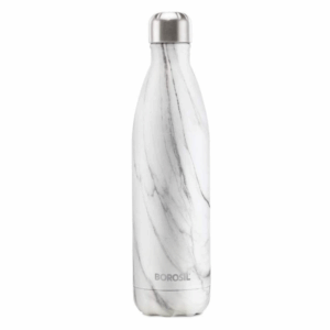 Borosil Hydra Bolt Marble 750 ml Stainless Steel Water Bottle | Double Wall Vacuum Insulated Flask | 24 Hours Hot and Cold | Bottle for Office, Gym, School