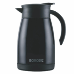Borosil Stainless Steel 750ml Teapot with Handle | Double Wall Vacuum Insulated Thermosteel Carafe | BPA Free Jug for Tea/Coffee & Juice | 16 Hours Hot & 24 Hours Cold | 1 Year Warranty, Black