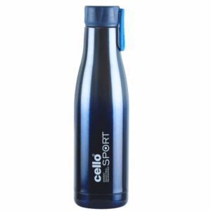 Cello Dazzle Insulated Stainless Steel Water Bottle 1000 ml, Blue | ISI Certified, Double Walled, 24 Hours Hot & Cold Vacuum Insulated Flask Water Bottle | Leak Proof Screw Cap Thermosteel Bottle