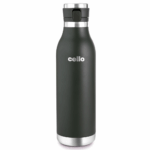 Cello Duro Jet Thermosteel Water Bottle 900 ml, Green | ISI Certified Double Wall Vacuum Insulated | Easy to Sip & Pour Wide Mouth, Push Button Leak Proof Lid | Insulated Hot & Cold Thermos Bottle