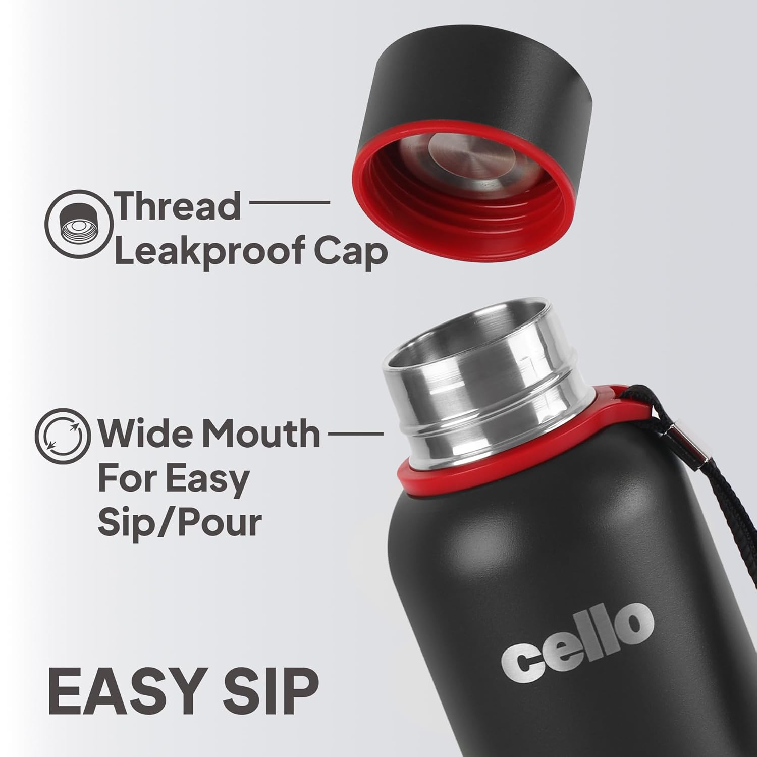 Cello Duro Kent Thermosteel Water Bottle 550ml, 3