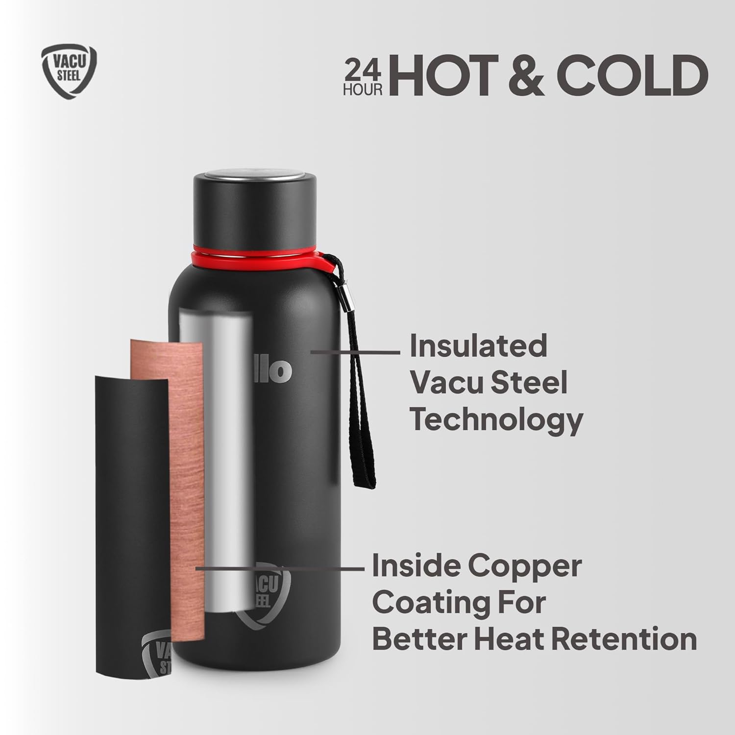 Cello Duro Kent Thermosteel Water Bottle 550ml, 6