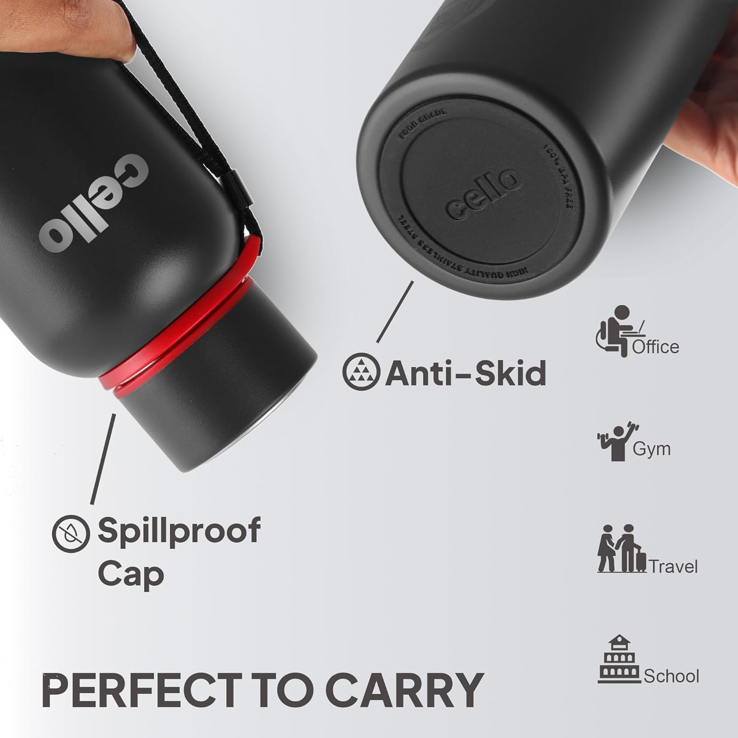 Cello Duro Kent Thermosteel Water Bottle 550ml, 7