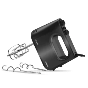 Havells Numixo 300 watt Hand Mixer with Single Eject Button | 5 Speed Turbo Function | Stainless Steel Hooks | 1300 RPM & 2 Years Warranty (Black)
