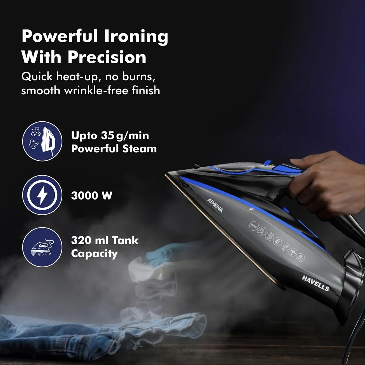 HAVELLS IRON BOX STEAM ATHENA 3000W4