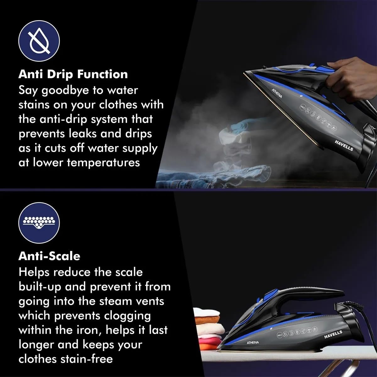 HAVELLS IRON BOX STEAM ATHENA 3000W6