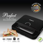 Havells Perfect Fill Plus 800W Toaster Griller Sandwich Maker | 2 Slice| Food Grade Non-Stick Grill Plates | Easy Clean | Power Indicators | 2 Years Door Step Warranty by Havells | Black