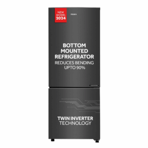 Haier 237 L, 2 Star, 8 In 1 Convertible, Twin Inverter Technology, Frost Free Double Door Bottom Mount Refrigerator (HRB-2872BGB-P Black, 2024 Model)