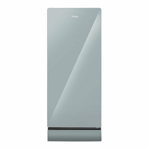 Haier 190L 3 Star Direct Cool Single Door Refrigerator|Premium Glass Finish|3 Toughened Glass Shelves|Large Veg Box|1 Hour Icing Technology|Easy Clean Back (HRD-2103PMG-P, Mirror Glass, Base Stand)