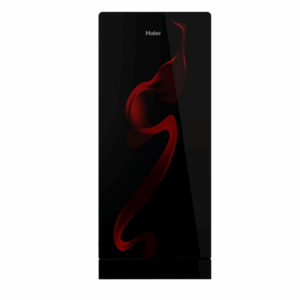 Haier 215L 3 Star Direct Cool Single Door Refrigerator|Premium Glass Finish|3 Toughened Glass Shelves|Large Veg Box|1 Hour Icing Technology|Easy Clean Back (HRD-2353PSG-P, Spiral Glass, Base Stand)