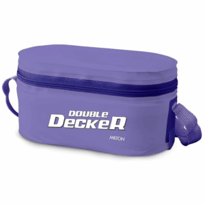MILTON Double Decker Plastic Lunch Box with Insulated Jacket, 3 Containers (450 ml, 280 ml, 280 ml), Microwavable & Leak-Proof Tiffin for Office, School, College, Purple