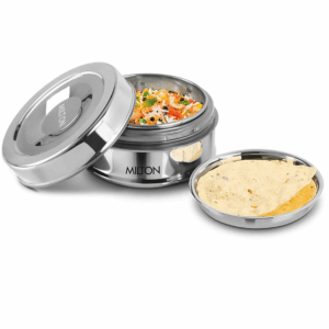 MILTON Steel Snack Stainless Steel Small Tiffin, 480 ml, Steel Plain