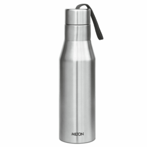 MILTON Super 1000 Stainless Steel Water Bottle 1000ml | Single Wall | Leak-Proof Lid, Rust-Free | ISI Certified | BPA-Free | For School, Office, Gym, Travel | Silver