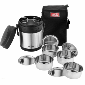 MILTON Thermosteel Hot Meal Container Lunch Box, Set of 4, Silver, Stainless Steel