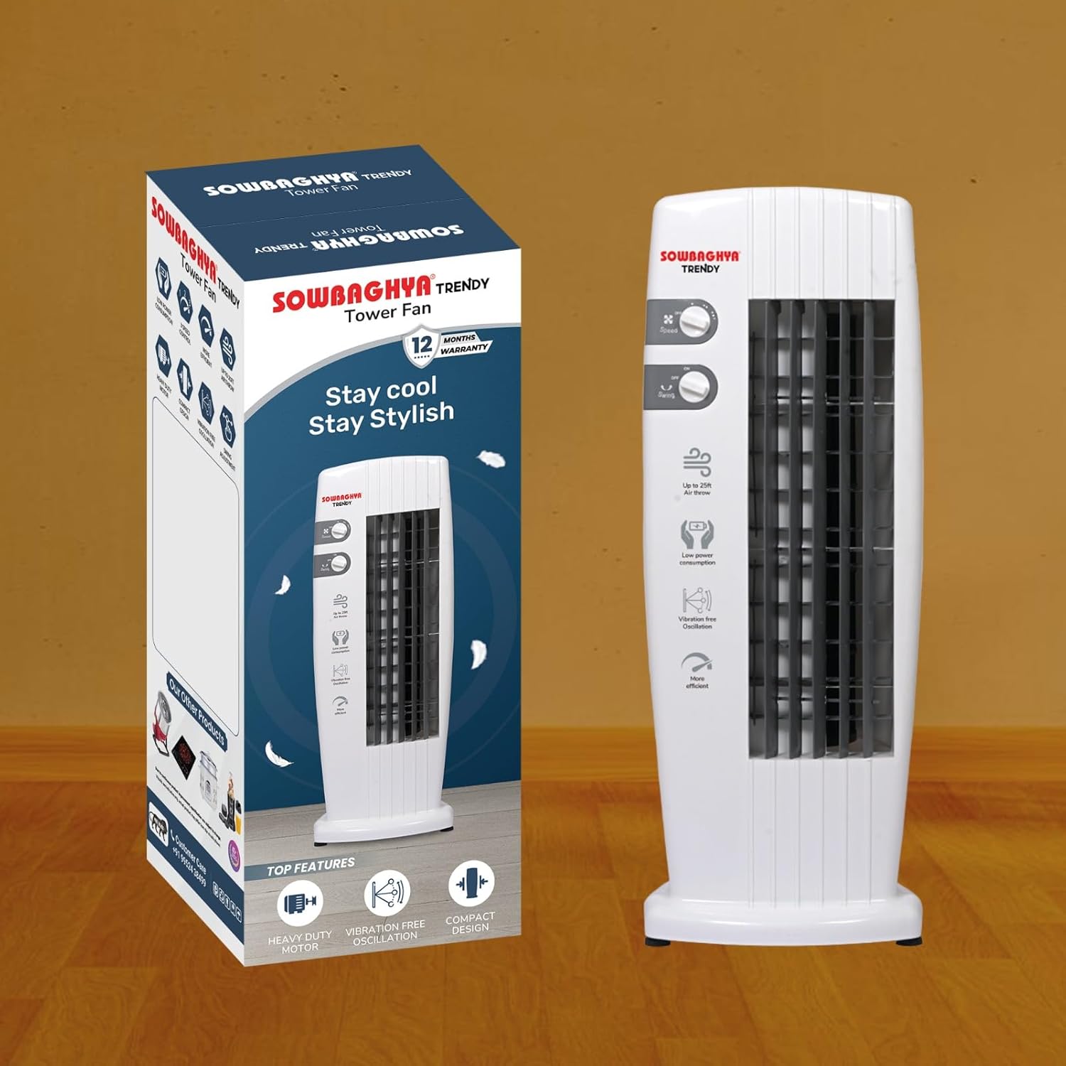 SOWBAGHYA Trendy Tower Fan 3