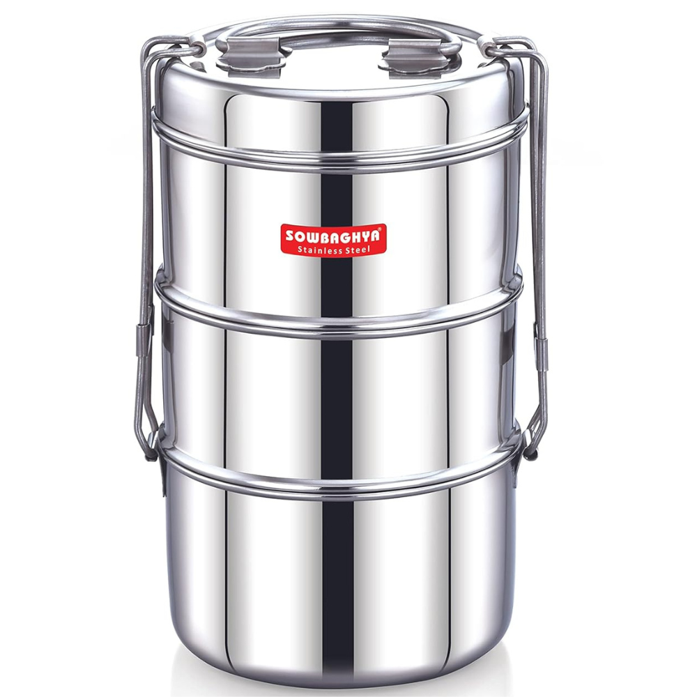 Sowbaghya Stainless Steel Lunch Box with Separator 000
