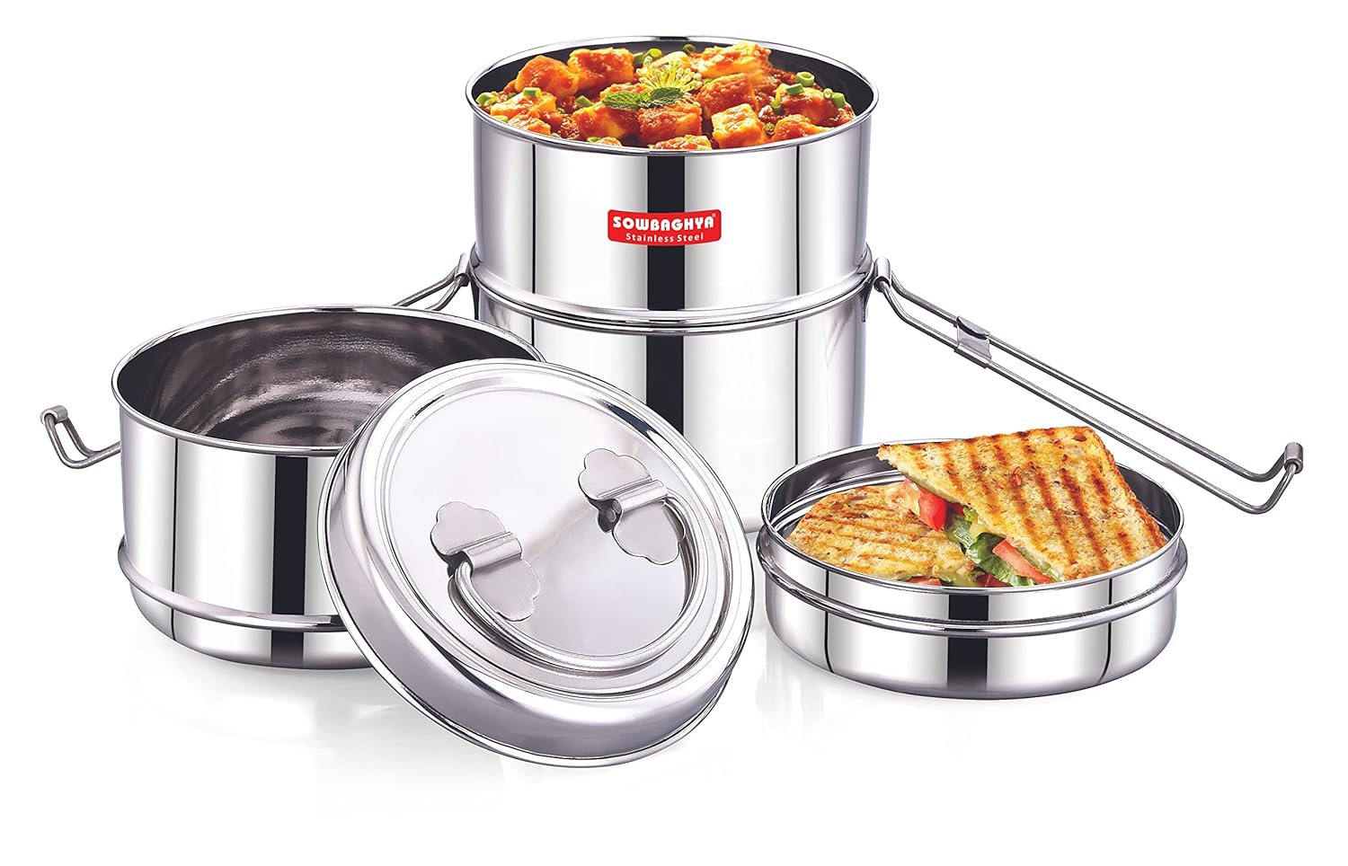 Sowbaghya Stainless Steel Lunch Box with Separator 01
