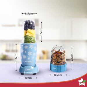 Wonderchef Nutri-blend 500W Mixer Grinder, 22000 RPM Motor, Smoothie Maker, Masala Grinder, Chutney Blender, 3 Unbreakable Jars, Recipe Book by Chef Sanjeev Kapoor, 2 Yr Warranty, SNOW FLAKES