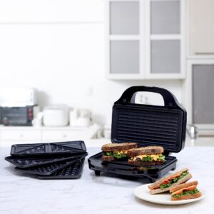 Wonderchef Prato Plus 3 in 1 Griller with Detachable Non-Stick Plates|Toaster, Griller, Waffle Maker| 900 Watt| Multi-Function Compact Sandwich Maker & Griller| Easy to Use| 1 Year Warranty