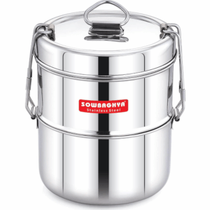 SOWBAGHYA Stainless Steel Lunch Box with Separator | Lunch Pack for Office & School Use | School Lunch Box for Kids, School Tiffin | (500 ml, 2)