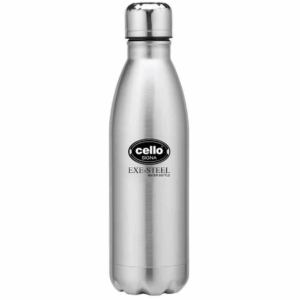 Cello Signa Exe-Steel Water Bottles Silver, Capacity: 800 Ml