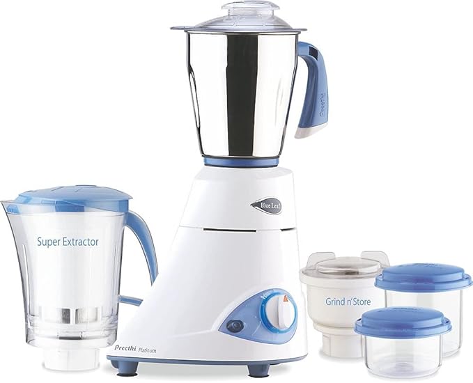 Preethi Blue Leaf 110 Volts Mixer Grinder, White, 550 Watts
