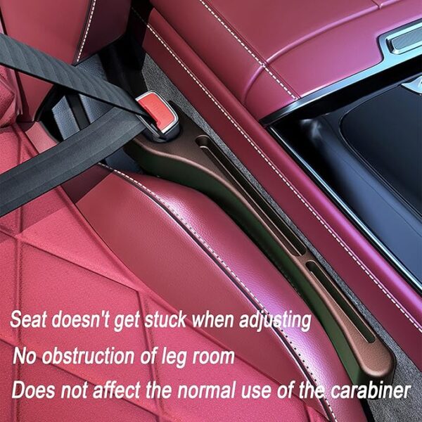 2PCS Car Seat Gap Filler，Gap Stopper Fill Gap Between Seat and Console，Built-in Recessed Storage Organizer，Universal for Most Cars Trucks SUVs to Stop Things from Dropping（Brown） - Image 2