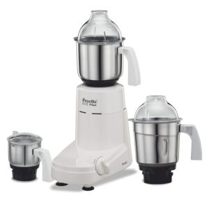 Preethi Eco Plus MG-138 110V, 550 Watt Mixer Grinder With 3 Jars (0.4L, 1L & 1.5L)- Only Use In USA & Canada, White