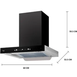 Preethi KH307 Auto Clean Wall Mounted Black, Silver 1200 CMH Chimney