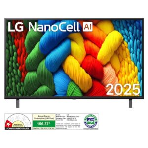 LG 108cm (43) NANO 83A Smart TV with α7 AI Processor 4K Gen8, Filmmaker Mode with Dolby Atmos 2025 43NANO83A6A