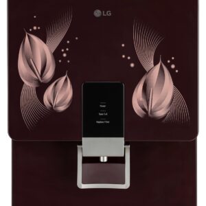 LG RO + Mineral Booster Water Purifier | 8L Storage Airtight Stainless Steel Tank | Multi Stage Filtration | Ideal for Borewell/Tanker/Municipal Water | WW146RTLC, Crimson Red