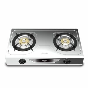 Preethi Glory Stainless Steel 2 Burner Gas Stove (GLORY2B)