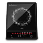 Preethi Indicook IC123 Induction Cooktop, 1600-Watt Electric Stove with Soft Touch Buttons and Crystal Glass (Black)