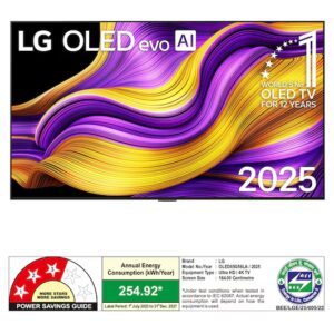 LG OLED evo AI 164cm (65) TV (G5), a11 Gen2 AI Processor 4K, VRR 165Hz Refresh Rate, Dolby Vision & Atmos 2025 OLED65G56