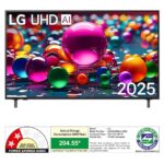 LG 139 cm (55) 4K UHD AI TV (UA8300), α7 AI Processor Gen8, FILMMAKER MODE™, with Dolby Atmos 2025 55UA8300