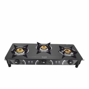 Preethi Gas Stove Glass Top 3 Burner Zeal Pro