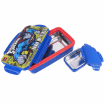 CELLO HI-Lunch Big Deluxe Insulated Lunch Box with Inner Steel and Stainless Steel Veg Box, Attractive Superman Print, Blue