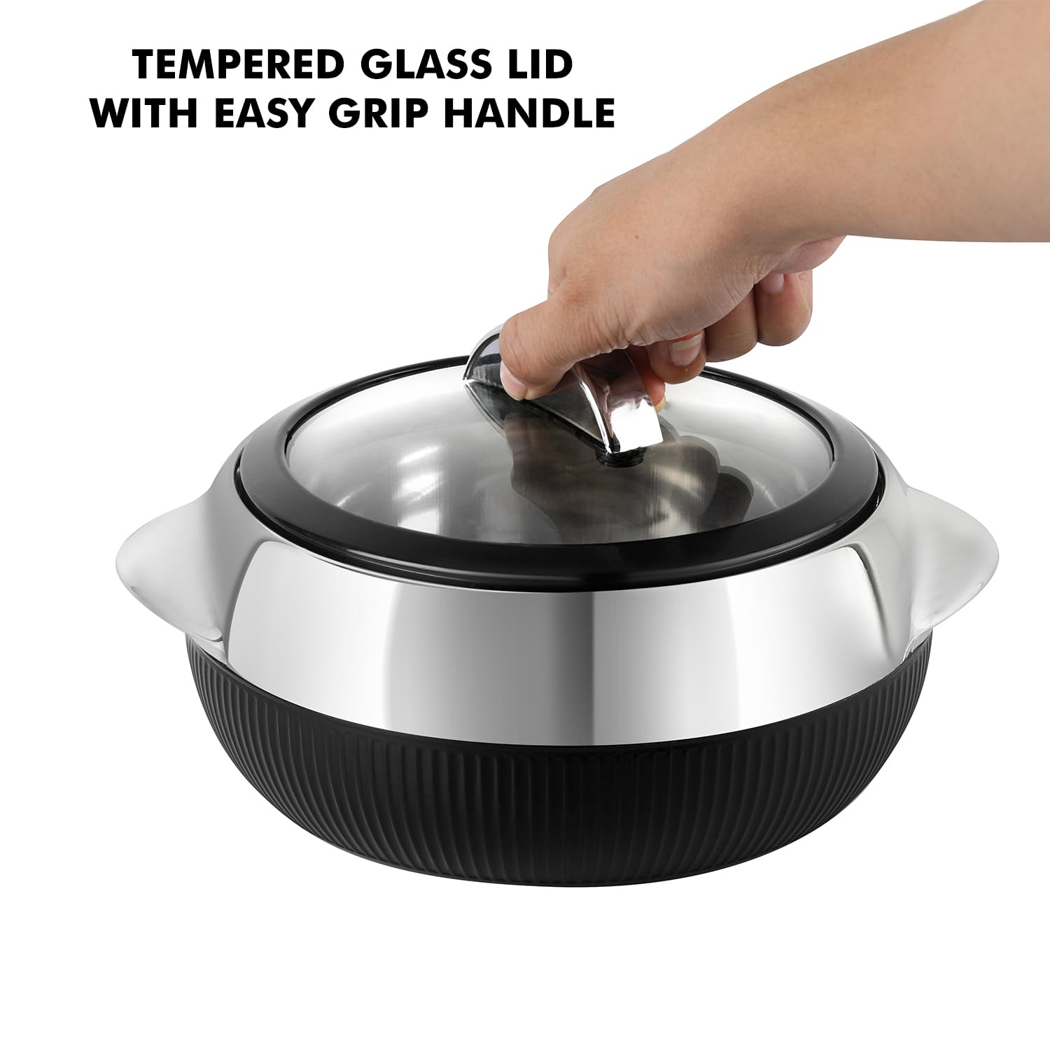 CELLO Linea 2 Pcs Casserole Set, Black, 1100 ml x 2 04