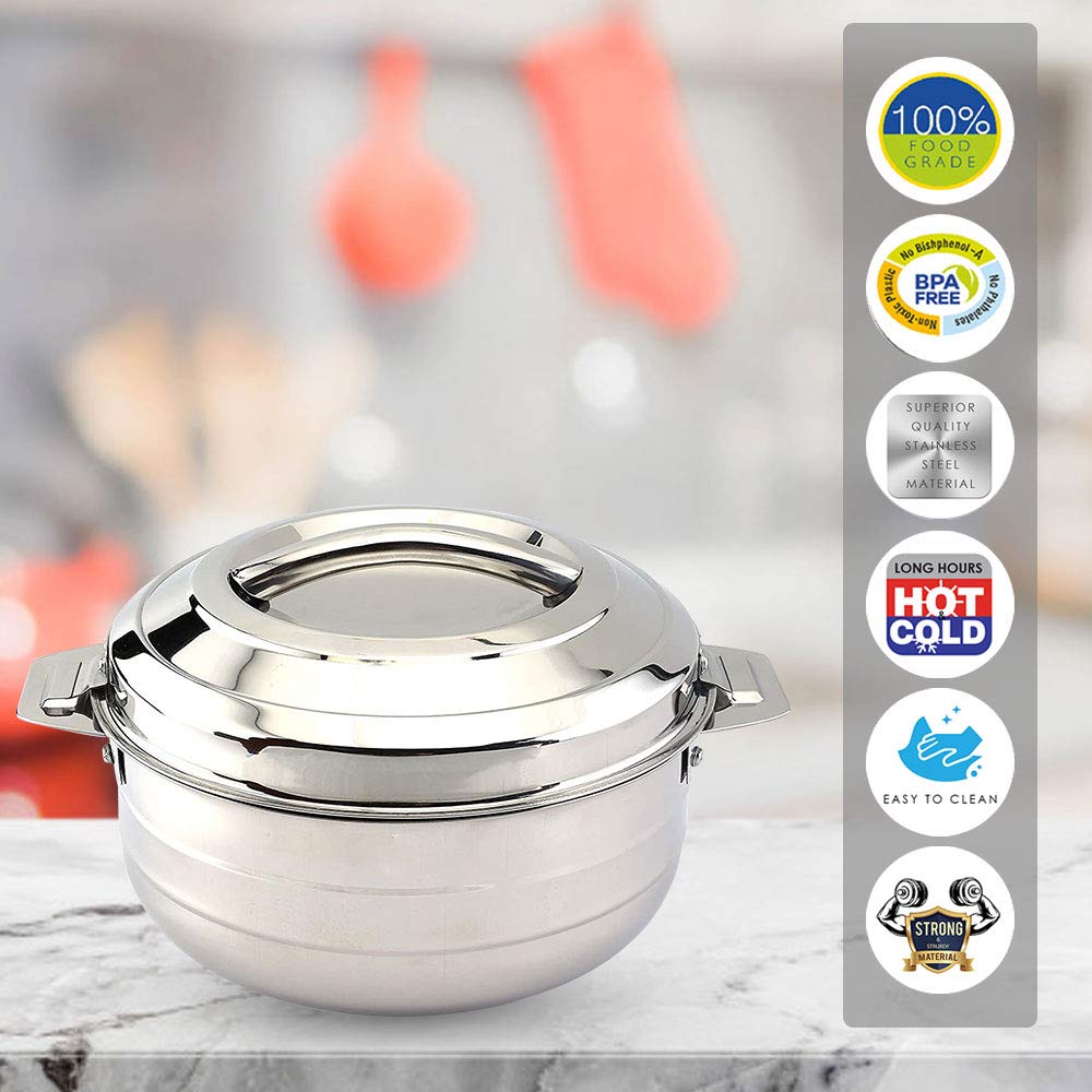 CELLO Lumina Insulated Stainless Steel Casserole with Lid 5000 ml 2