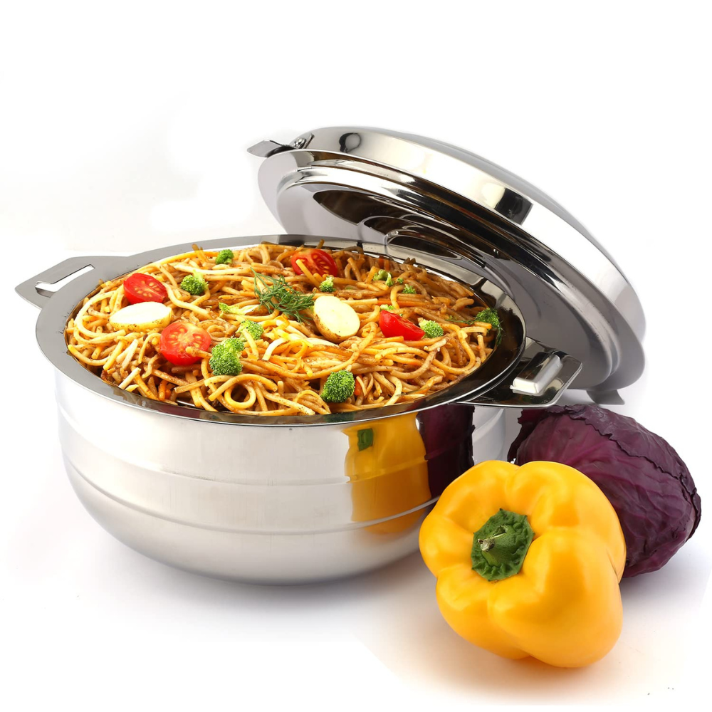 CELLO Lumina Stainless Steel Casserole, 3.5 Litre, Silver,Solid